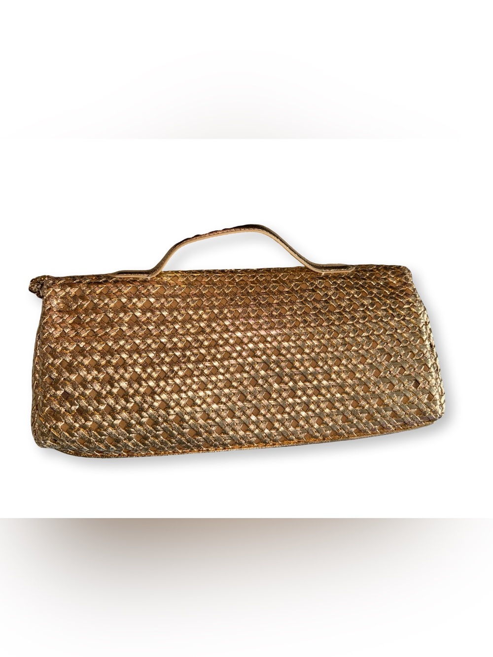 Zara Gold Braided Handle Clutch - Picture 4 of 5